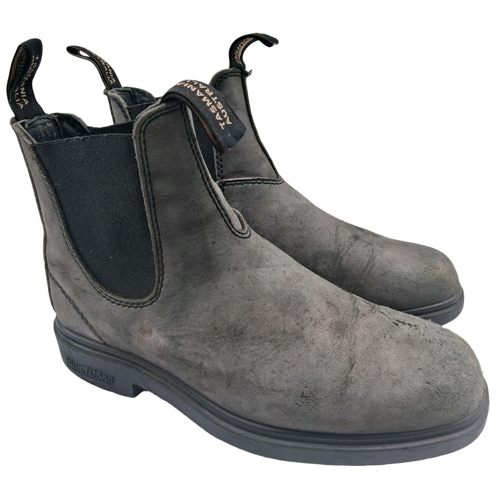 Blundstone Boots Womens Size 7.5 Gray Leather Chelsea Pull On Ankle Work Boots